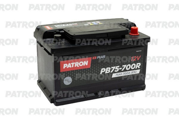 

Аккумулятор PATRON PLUS 12V 75AH 700A (R+) 278x175x175mm 15,3kg