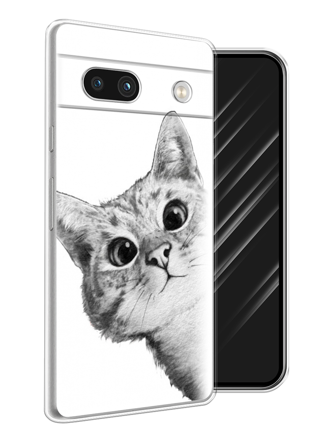 

Чехол Awog на Google Pixel 7A "Кот рисунок черно-белый", Черный, 271450-1