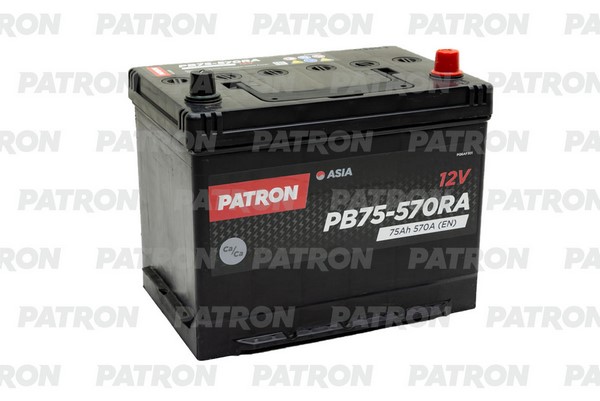Аккумулятор PATRON ASIA 12V 75AH 570A (R+) B1+B6 270x173x222mm 16,6kg