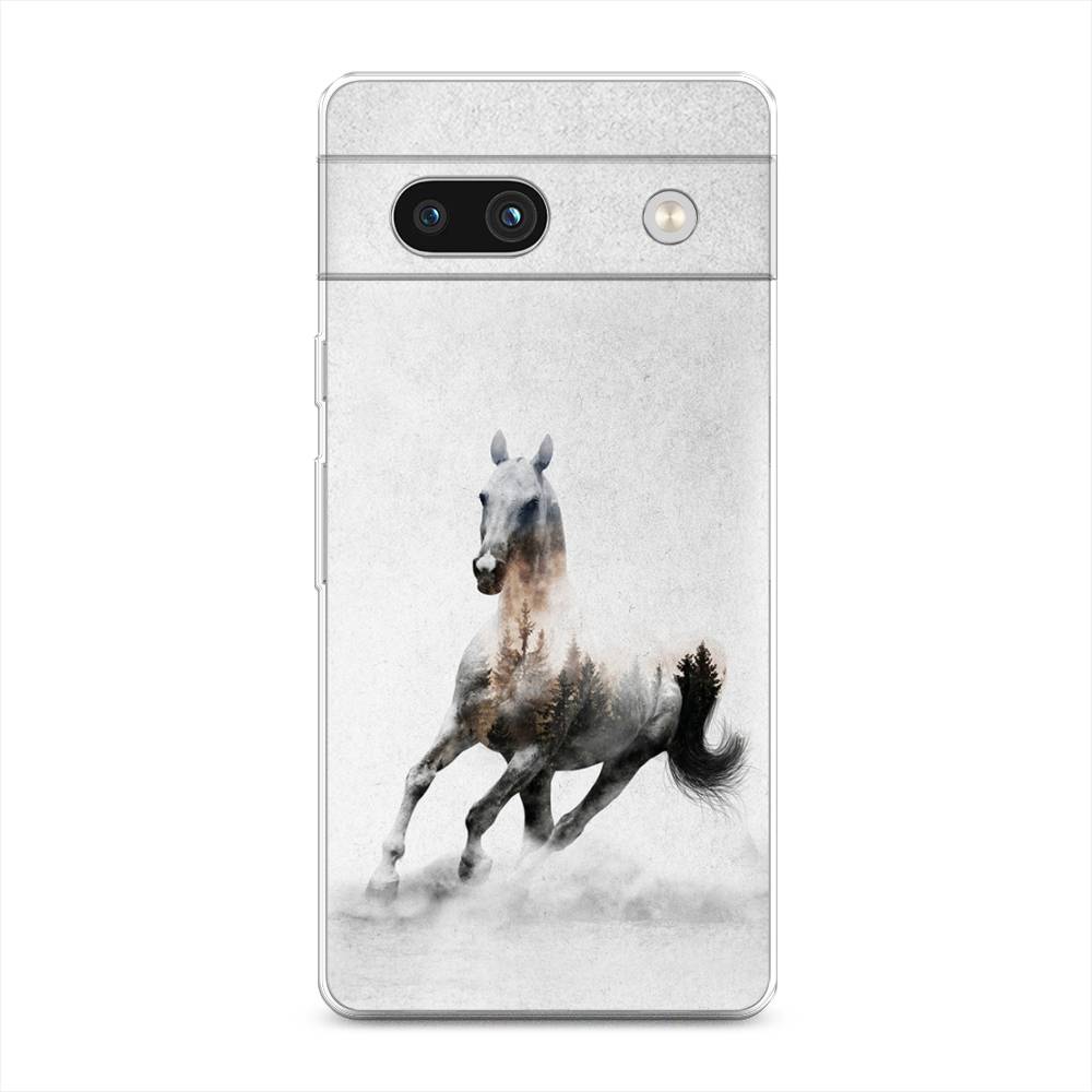 

Чехол Awog на Google Pixel 7A "Лошадь лес", Серый;черный, 271450-2