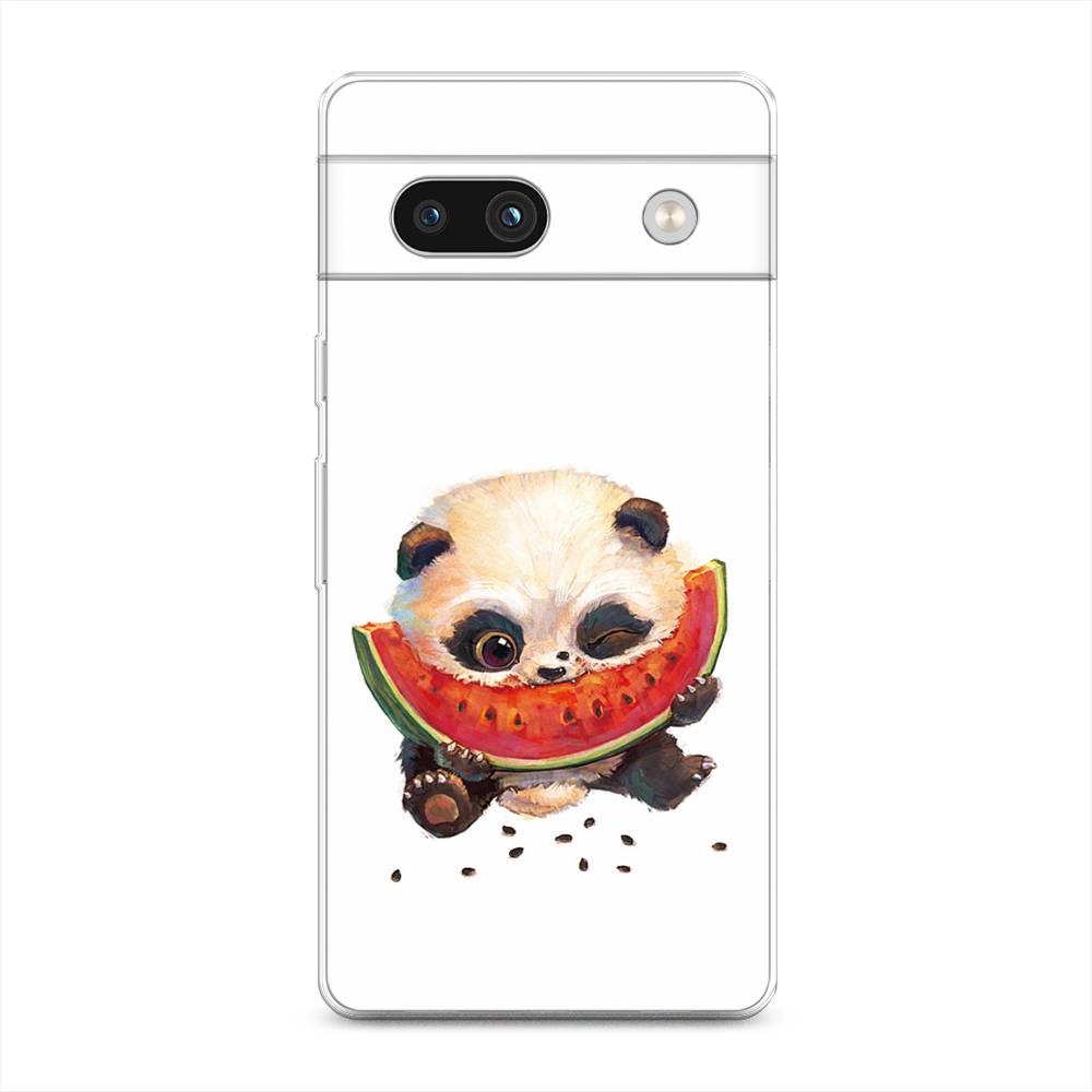 

Чехол Awog на Google Pixel 7A "Малыш панды с арбузом", Белый;красный, 271450-1