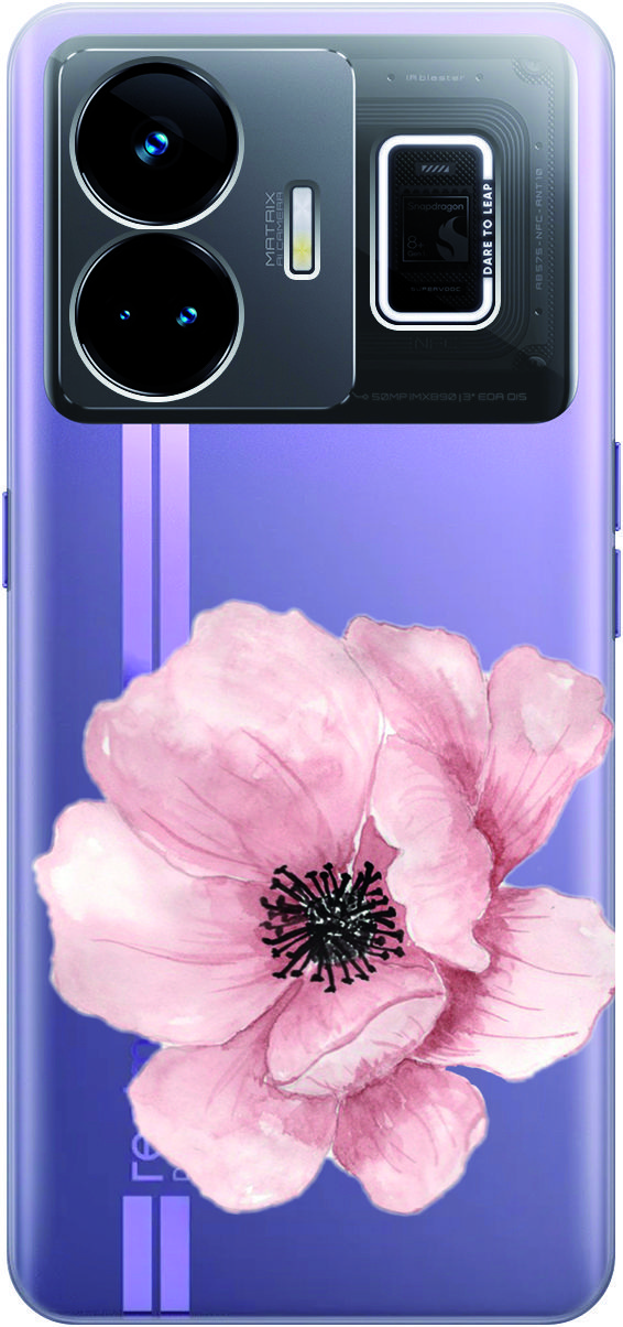 

Чехол на Realme GT Neo 5 "Pink Flower" прозрачный, Прозрачный;белый, 158683