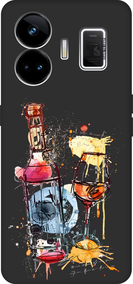 

Чехол на Realme GT Neo 5 "Aquarelle Wine" черный, Черный;голубой, 158684