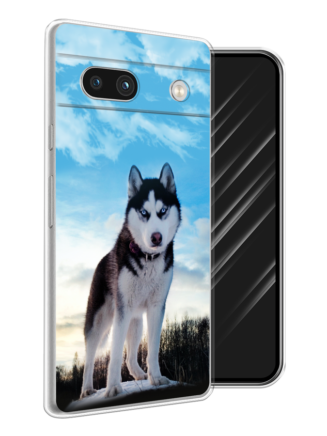 

Чехол Awog на Google Pixel 7A "Хаски 3", Белый;черный;голубой, 271450-2