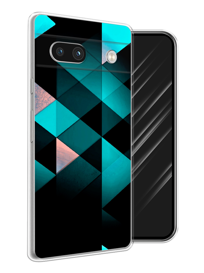 

Чехол Awog на Google Pixel 7A "Геометрия 16", Бирюзовый;черный, 271450-3
