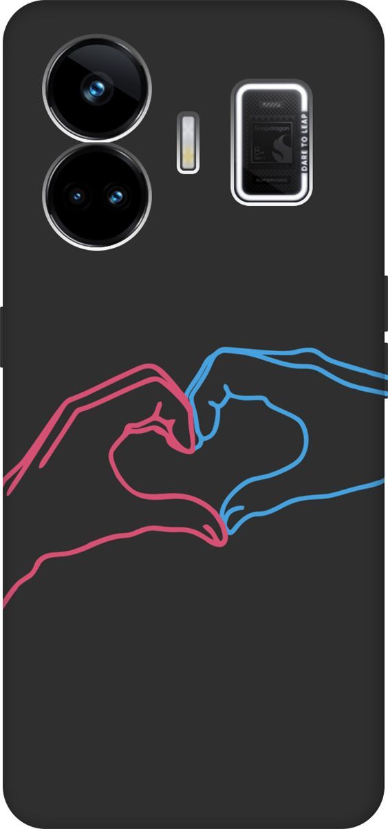 

Чехол на Realme GT Neo 5 "Fall in Love" черный, Черный;голубой, 158684