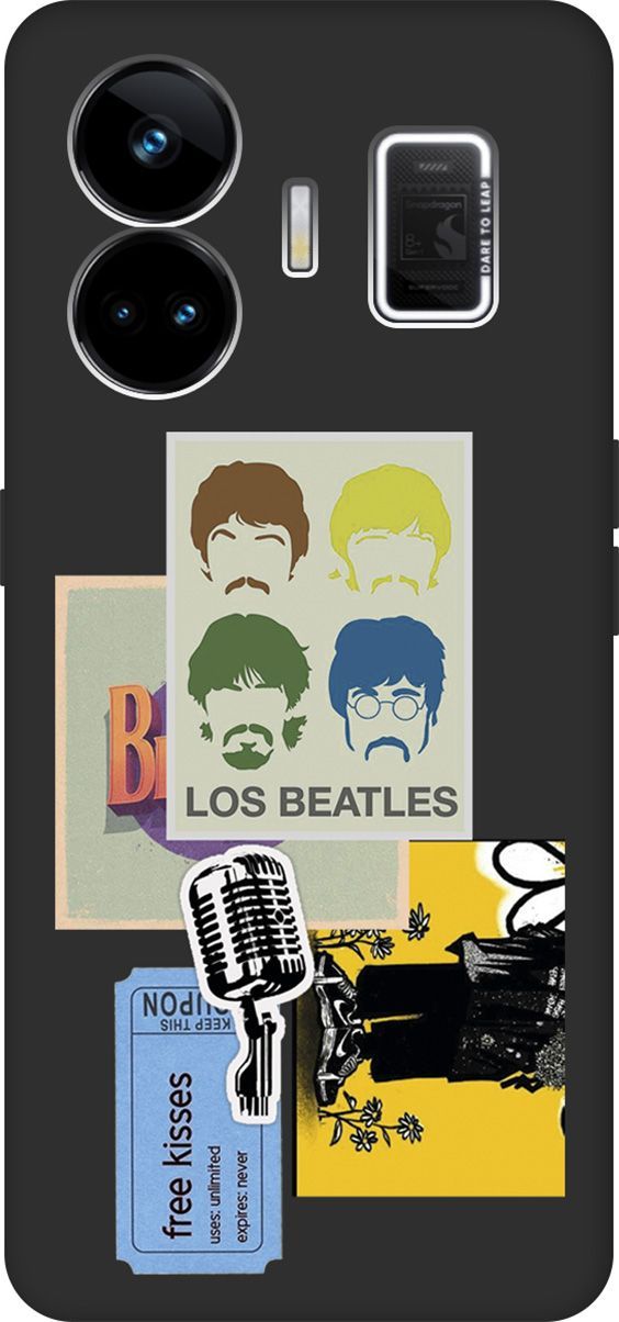 

Чехол на Realme GT Neo 5 "Beatles Stickers" черный, Черный;белый, 158685