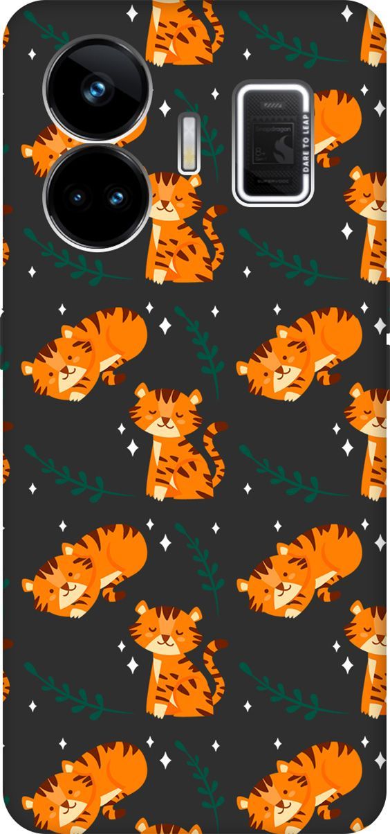 

Чехол на Realme GT Neo 5 "Tigers" черный, Черный;белый, 158685