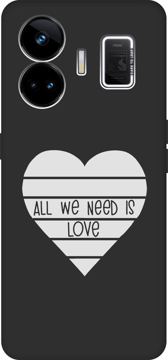 

Чехол на Realme GT Neo 5 "All We Need is Love W" черный, Черный;белый, 158685