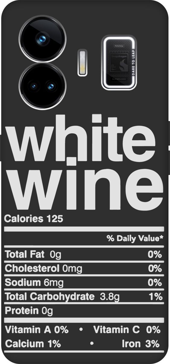 

Чехол на Realme GT Neo 5 "Wine W" черный, Черный;белый, 158686
