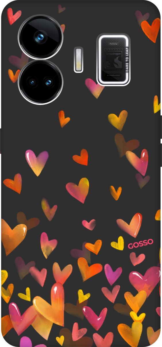 

Чехол на Realme GT Neo 5 "Flying Hearts" черный, Черный;желтый, 158686