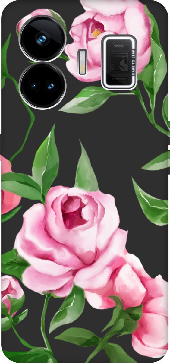 

Чехол на Realme GT Neo 5 "Amazing Peonies" черный, Черный;зеленый, 158686