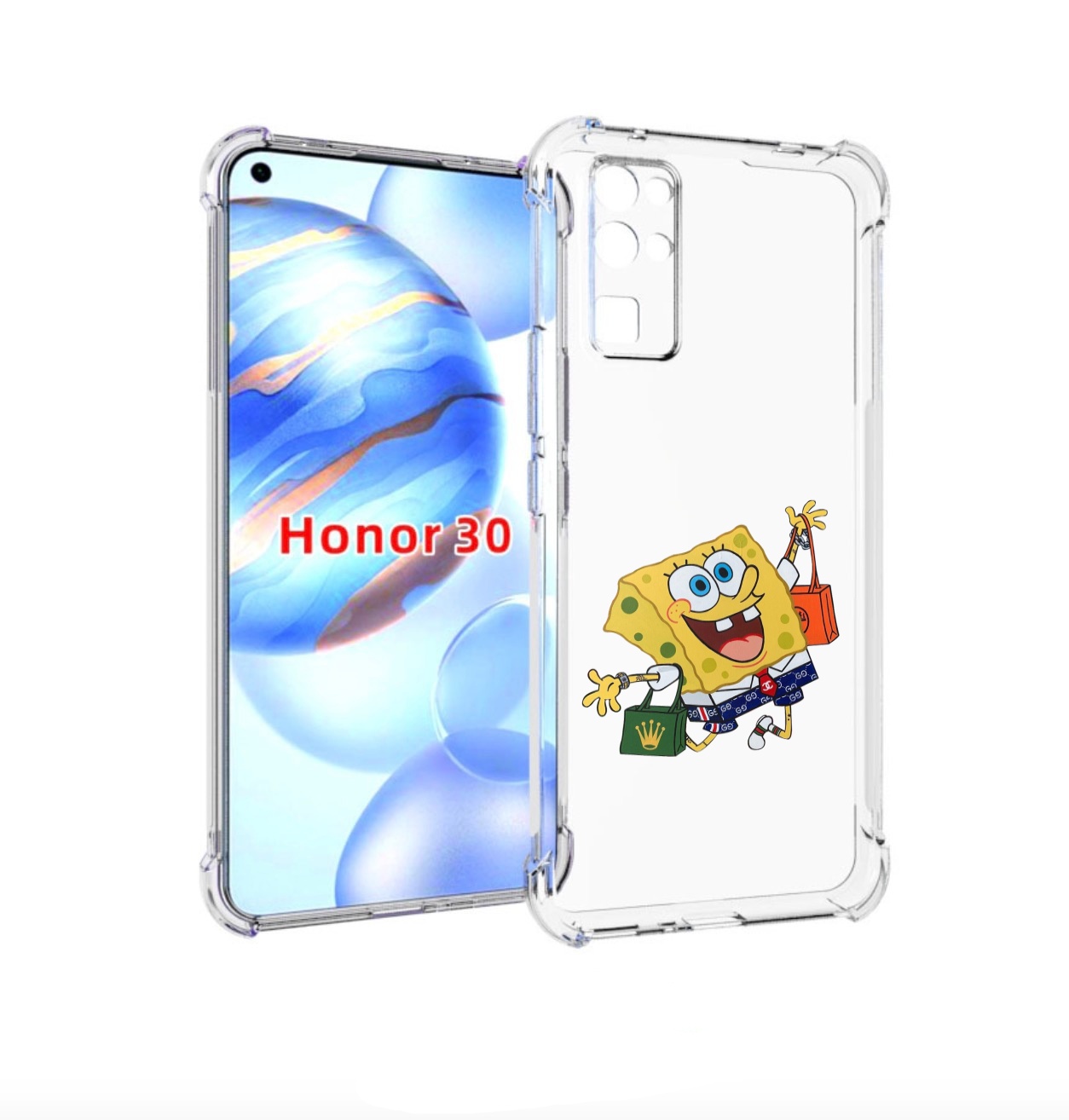 

Чехол бампер MyPads модный-спанч-боб для Honor 30 (BMH-AN10) про, Прозрачный, Tocco