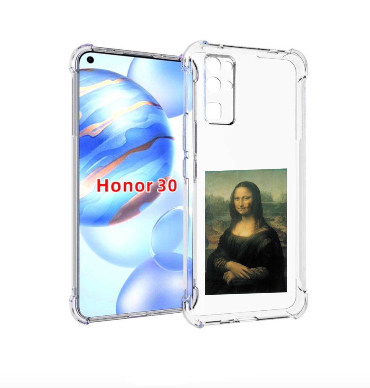 

Чехол бампер MyPads монализа-с-чупачупсом для Honor 30 (BMH-AN10, Прозрачный, Tocco