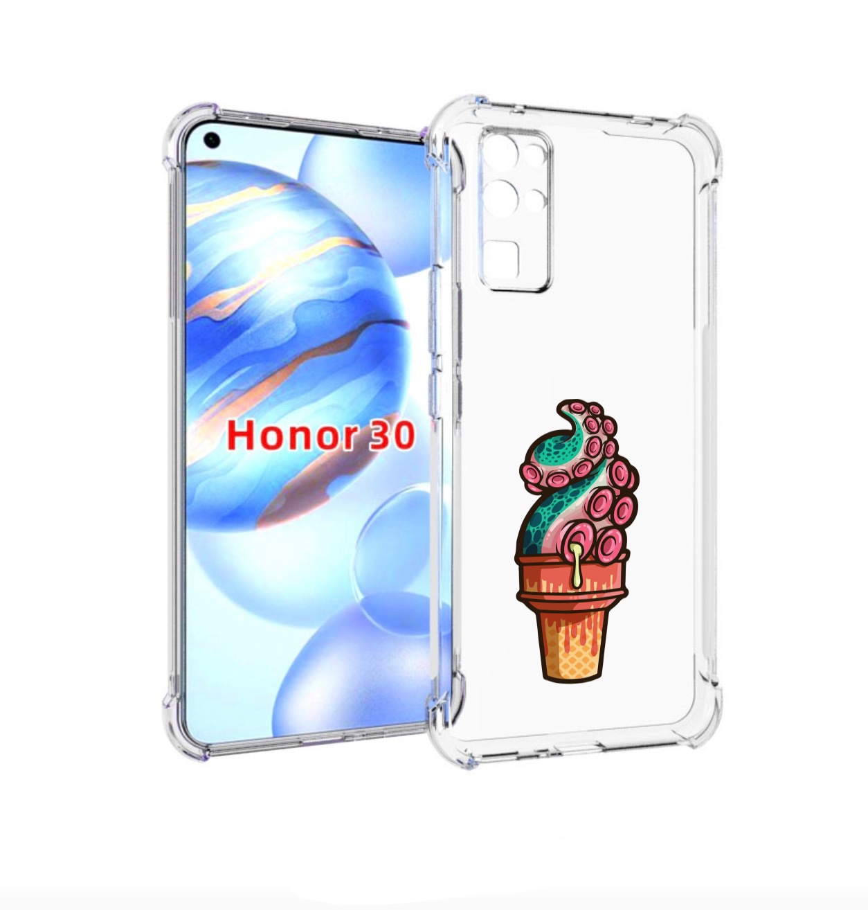 

Чехол бампер MyPads мороженное для Honor 30 (BMH-AN10) противоуд, Прозрачный, Tocco