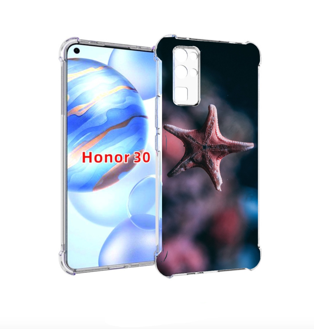 

Чехол бампер MyPads морская-звезда---starfish для Honor 30 (BMH-, Прозрачный, Tocco