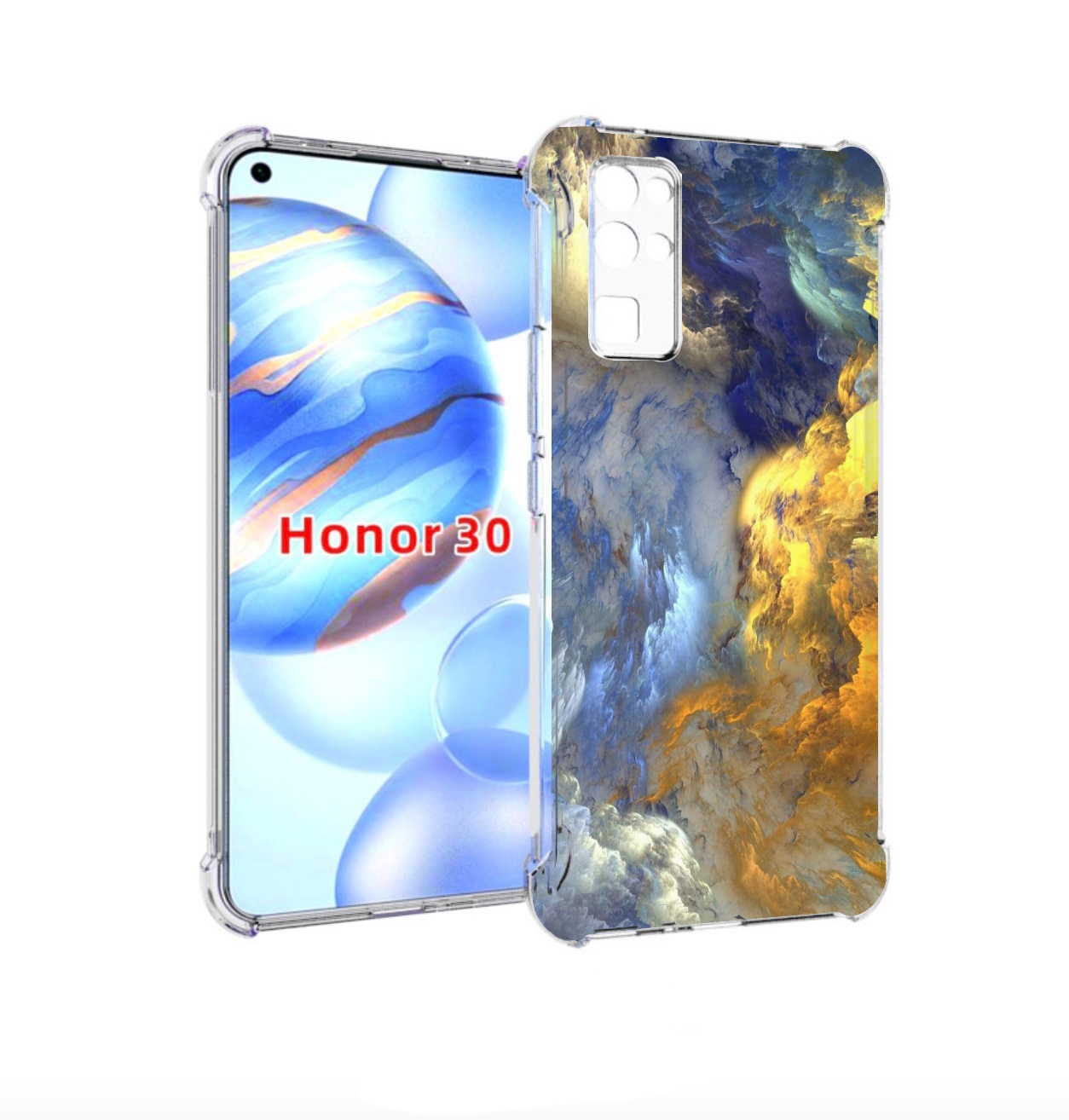 

Чехол бампер MyPads мраморное небо для Honor 30 (BMH-AN10) проти, Прозрачный, Tocco