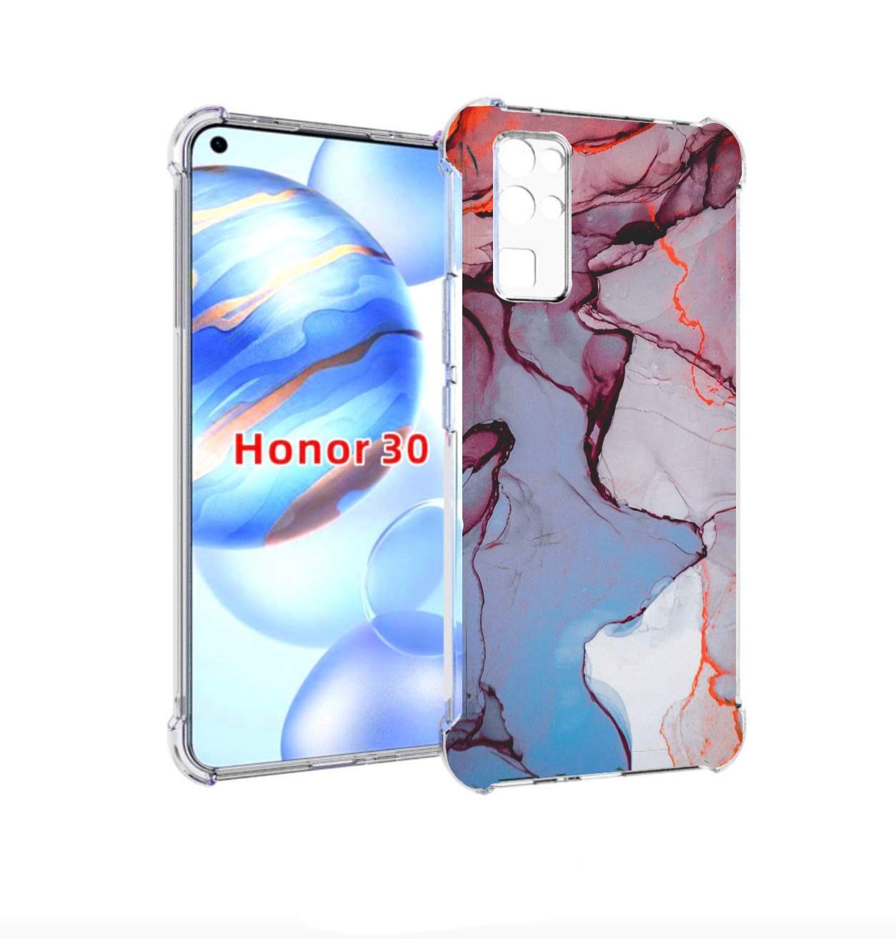 

Чехол бампер MyPads мраморный рисунок для Honor 30 (BMH-AN10) пр, Прозрачный, Tocco