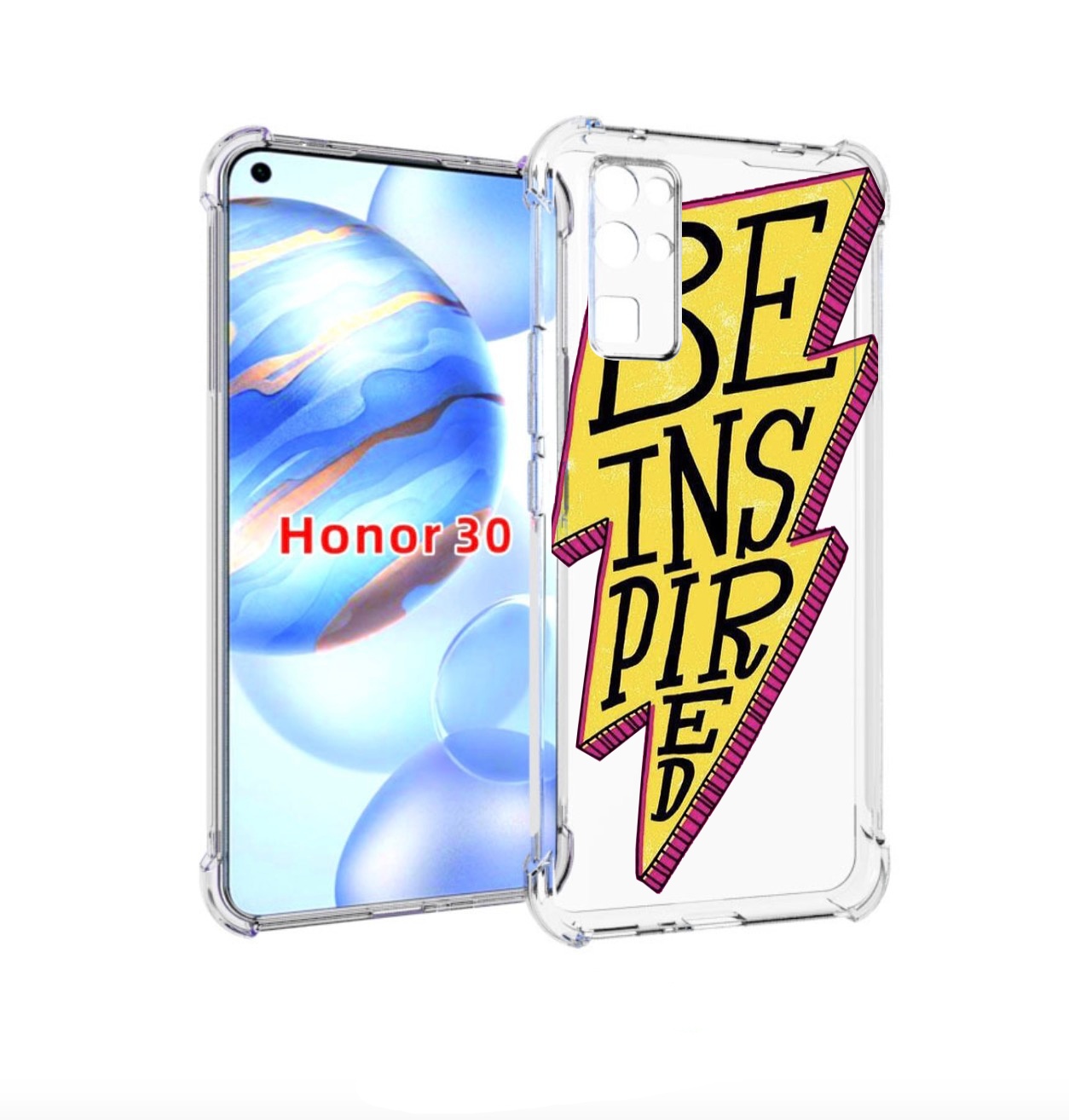

Чехол бампер MyPads надпись в желтой молнии для Honor 30 (BMH-AN, Прозрачный, Tocco