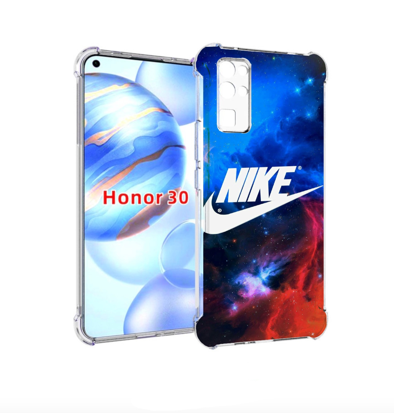 

Чехол бампер MyPads найк в космосе для Honor 30 (BMH-AN10) проти, Прозрачный, Tocco