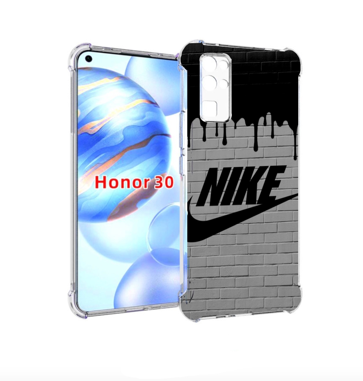 

Чехол бампер MyPads найк в краске для Honor 30 (BMH-AN10) против, Прозрачный, Tocco