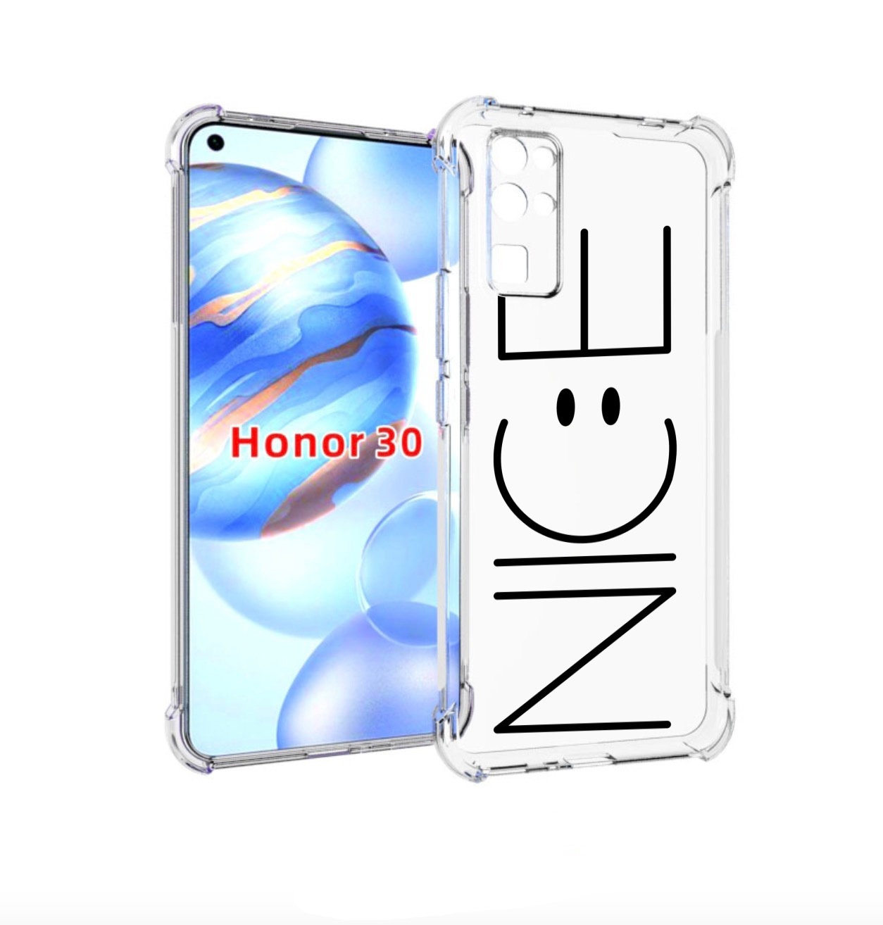 

Чехол бампер MyPads найс-надпись для Honor 30 (BMH-AN10) противо, Прозрачный, Tocco