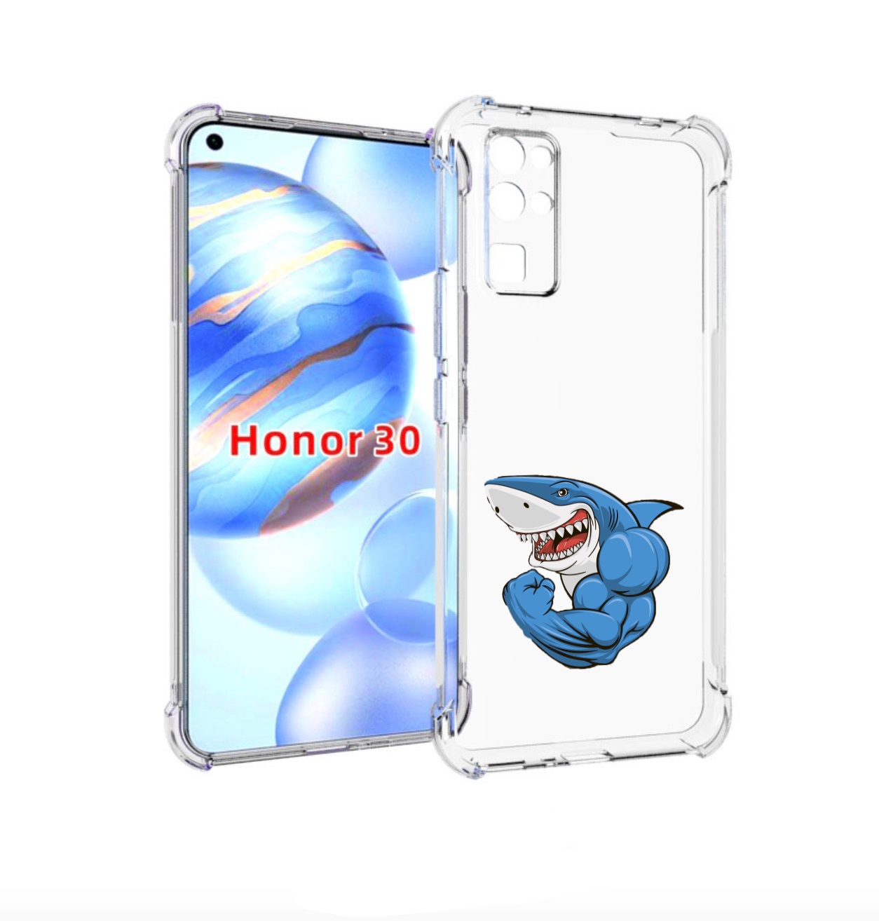

Чехол бампер MyPads накаченная акула для Honor 30 (BMH-AN10) про, Прозрачный, Tocco