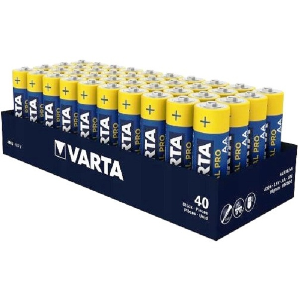 Батарейка AA щелочная Varta Industrial LR6-40BOX в боксе 40 шт. батарейка varta longlife aaa мизинчиковая lr03 1 5 в 10 шт