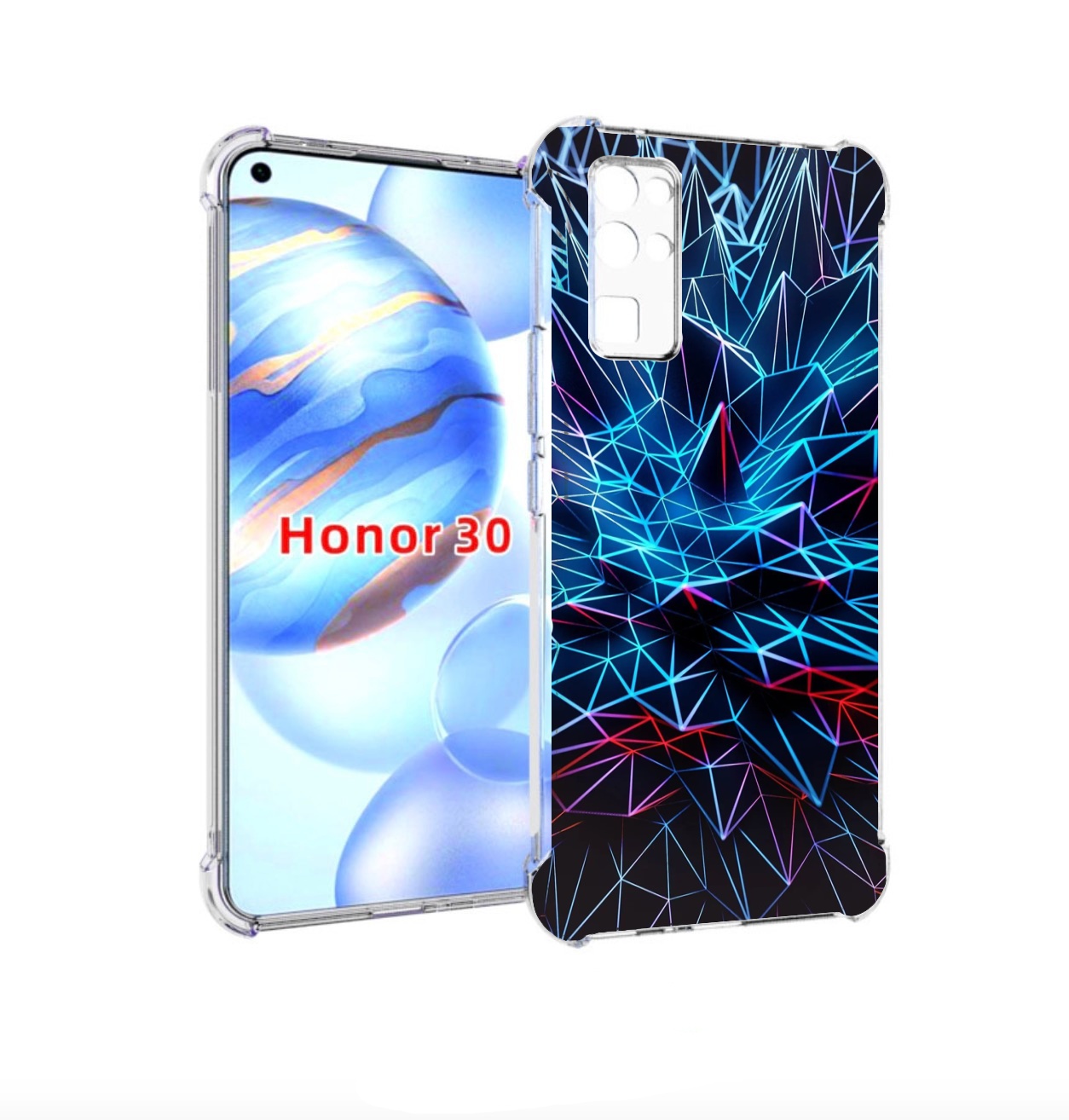 

Чехол бампер MyPads неоновая-абстракция для Honor 30 (BMH-AN10), Прозрачный, Tocco