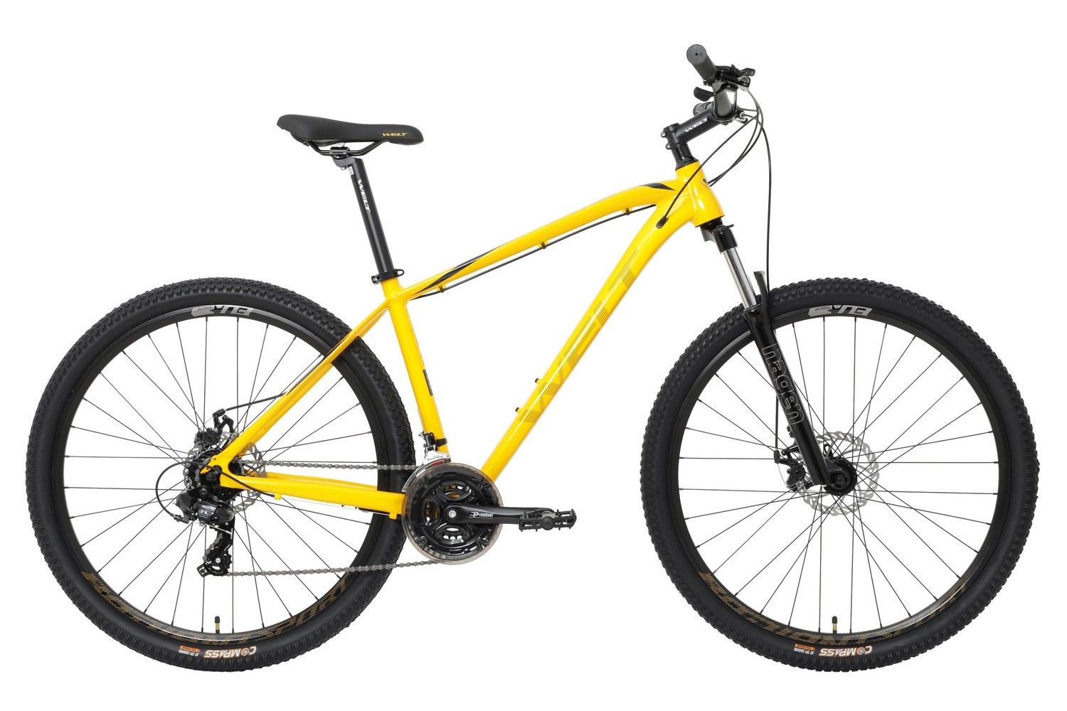 Горный велосипед Welt Raven 1.0 D 29, год 2023, цвет Желтый, ростовка 18