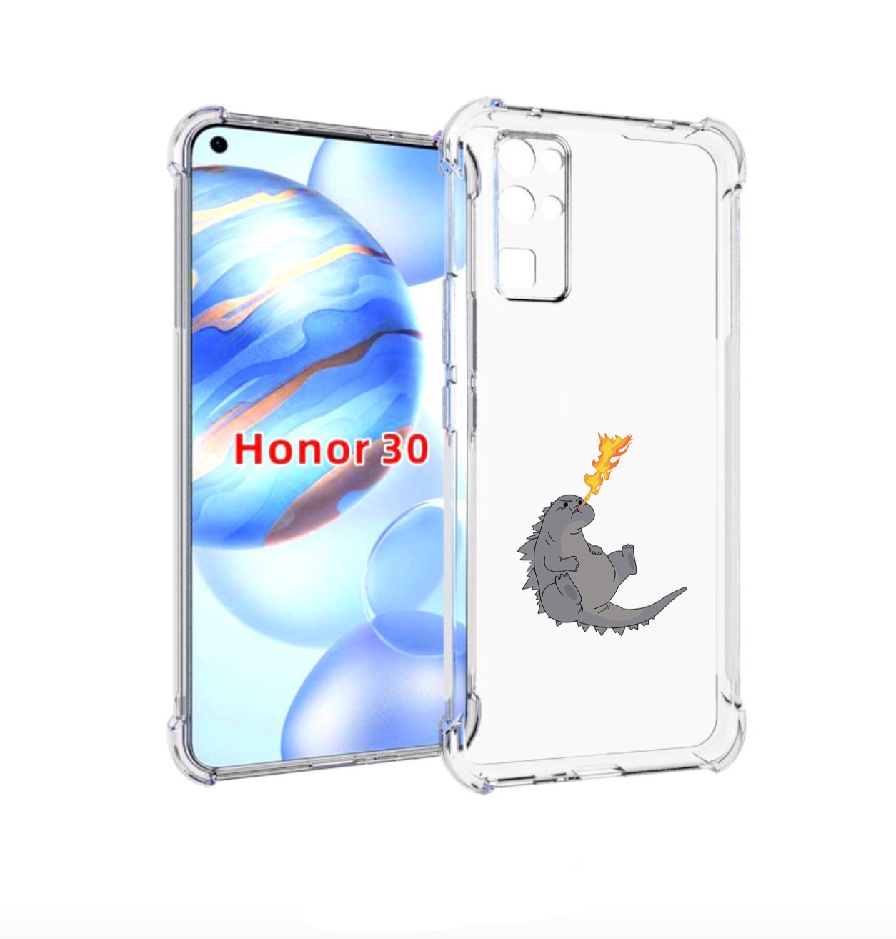 

Чехол бампер MyPads огнедышащий-дракончик для Honor 30 (BMH-AN10, Прозрачный, Tocco
