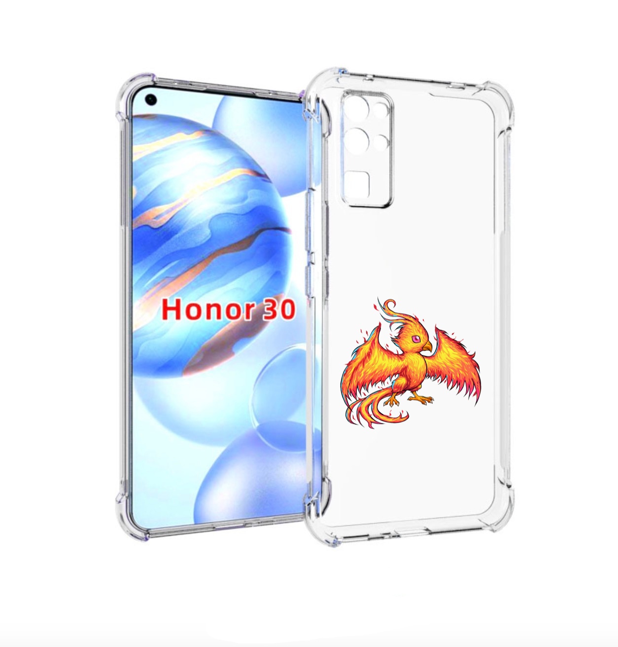 

Чехол бампер MyPads огненная-птичка для Honor 30 (BMH-AN10) прот, Прозрачный, Tocco