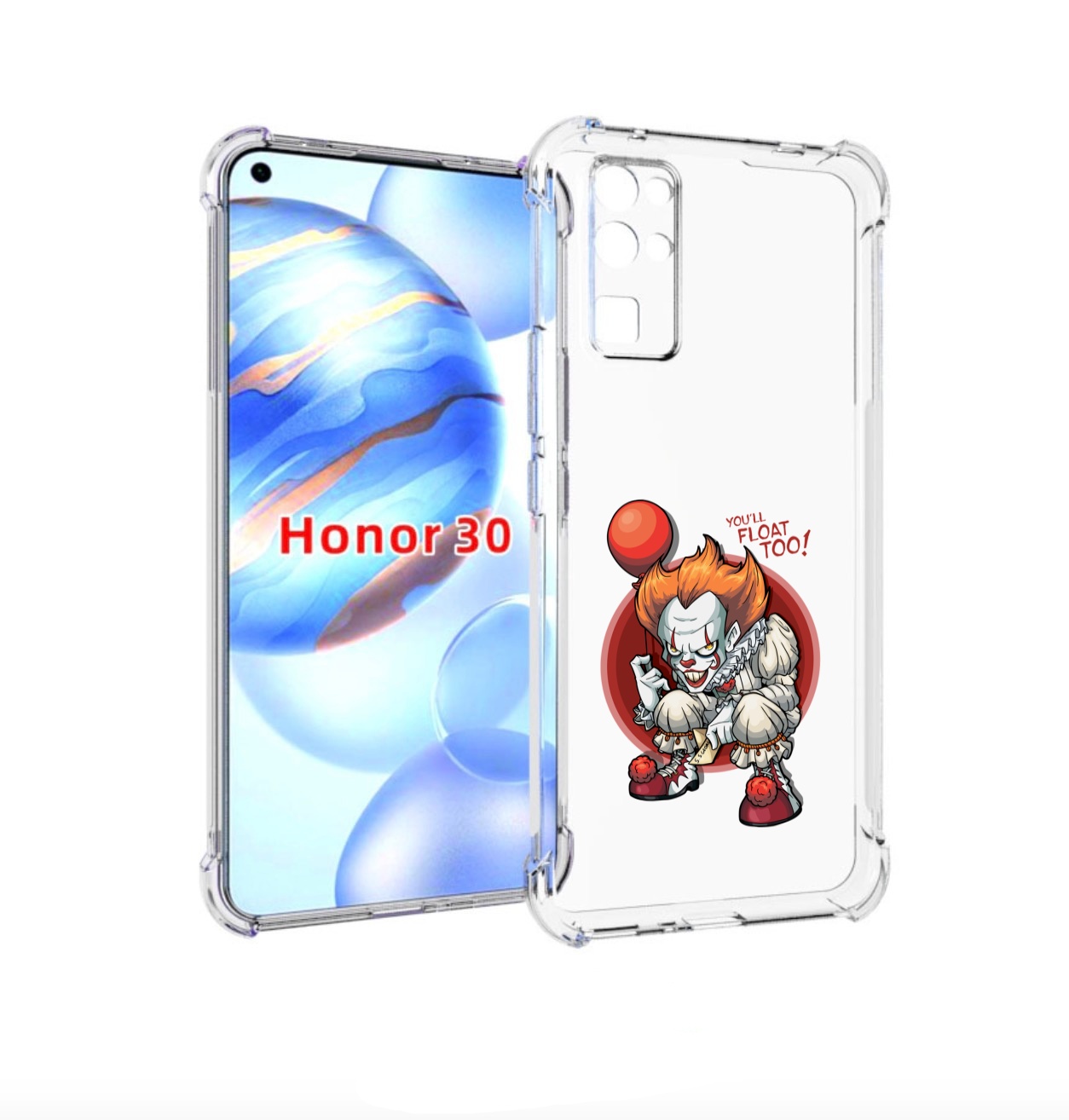 

Чехол бампер MyPads одетый-клоун для Honor 30 (BMH-AN10) противо, Прозрачный, Tocco