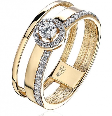 

Кольцо из желтого золота с фианитом р. 16 Эстет 01К1313758, 01К1313758