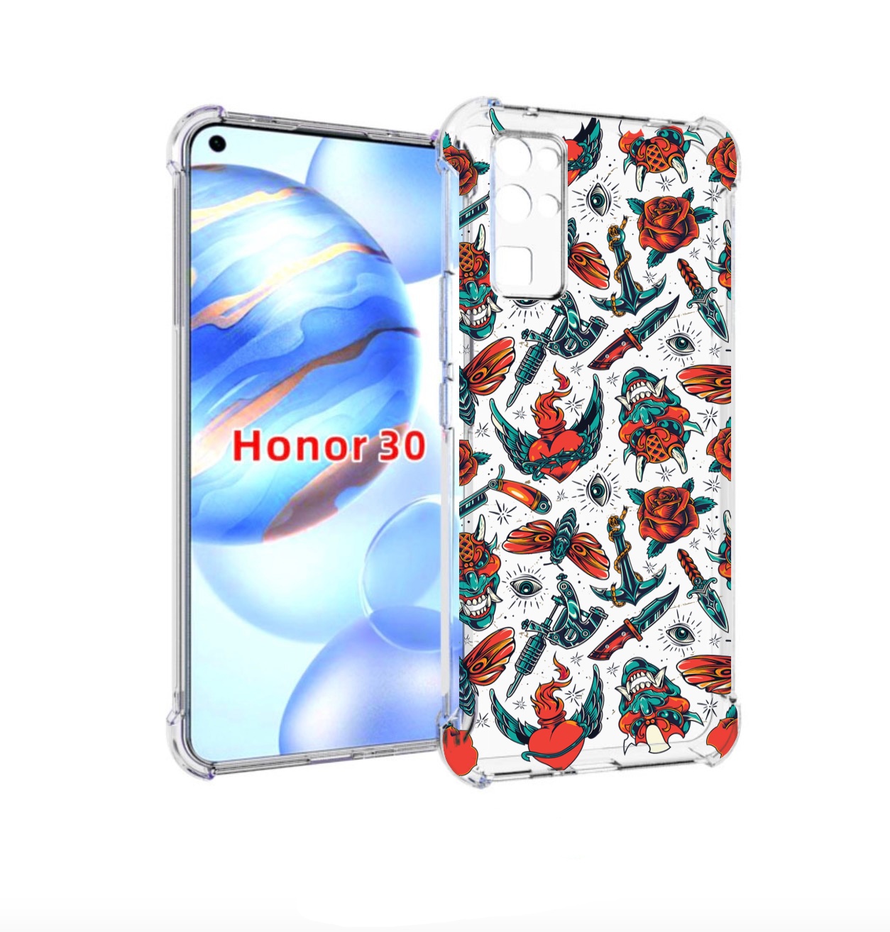 

Чехол бампер MyPads олд-скул-пак для Honor 30 (BMH-AN10) противо, Прозрачный, Tocco