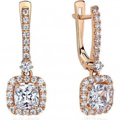 

Серьги из красного золота с фианитом Эстет 01С1113817, 01С1113817