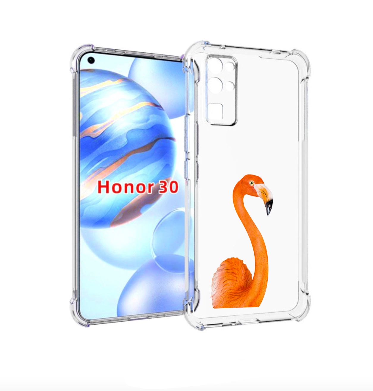

Чехол бампер MyPads оранжевый-фламинго для Honor 30 (BMH-AN10) п, Прозрачный, Tocco