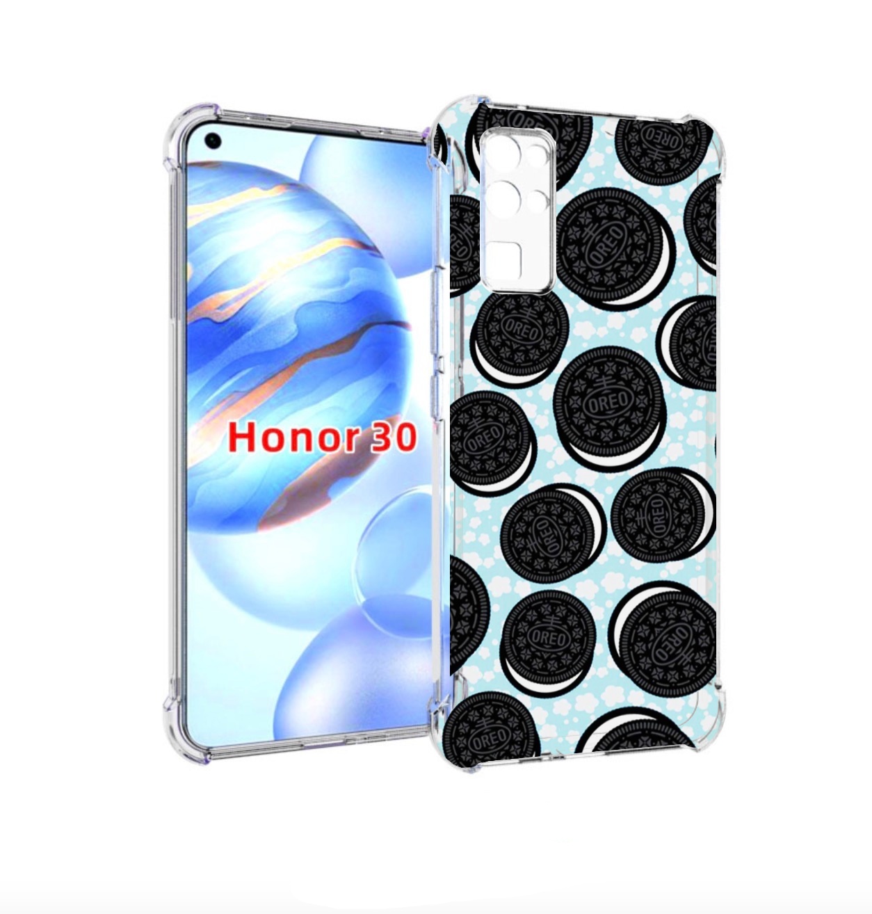 

Чехол бампер MyPads орео печеньки для Honor 30 (BMH-AN10) против, Прозрачный, Tocco