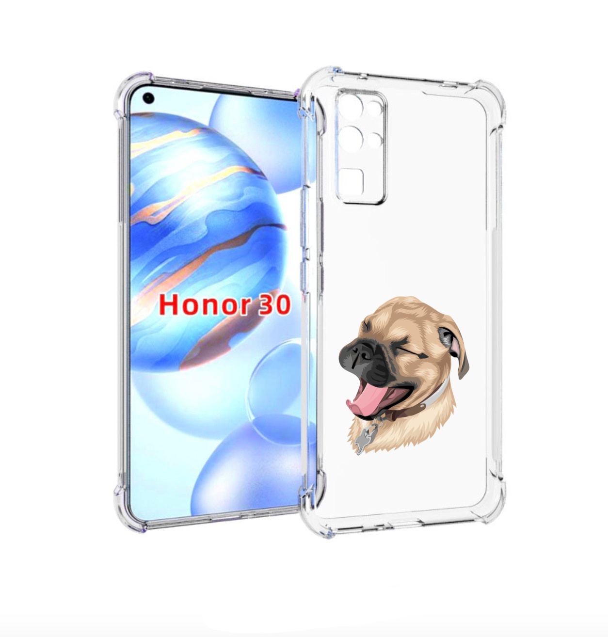 

Чехол бампер MyPads очень-довольная-собака для Honor 30 (BMH-AN1, Прозрачный, Tocco