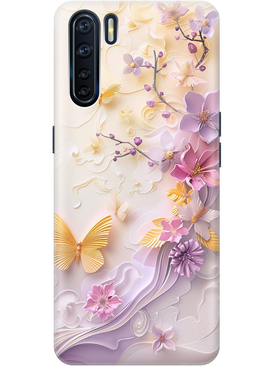 

Силиконовый чехол на Oppo A91/Reno3 с принтом "Оранжевые бабочки", Прозрачный;белый;оранжевый;фиолетовый, 726148823