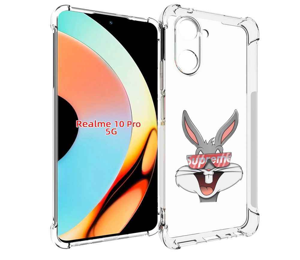 

Чехол бампер MyPads крутой-заяц для Realme 10 Pro противоударный, Прозрачный, Tocco