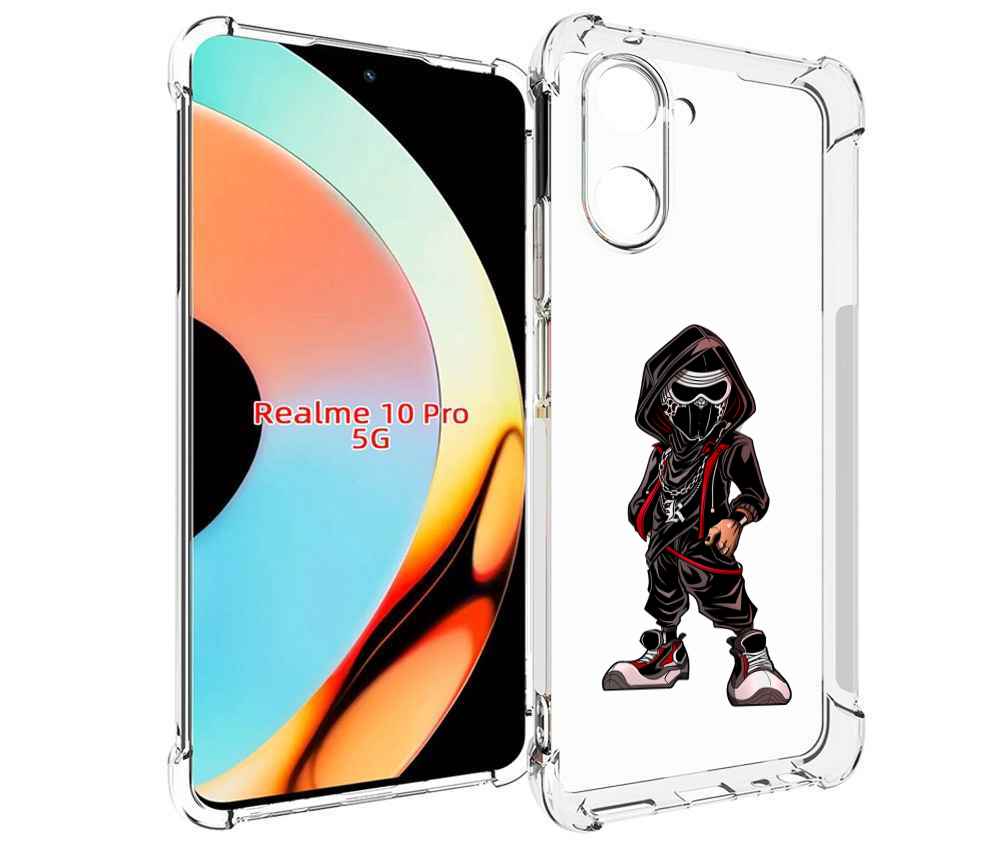 

Чехол бампер MyPads крутой-ниндзя для Realme 10 Pro противоударный, Прозрачный, Tocco