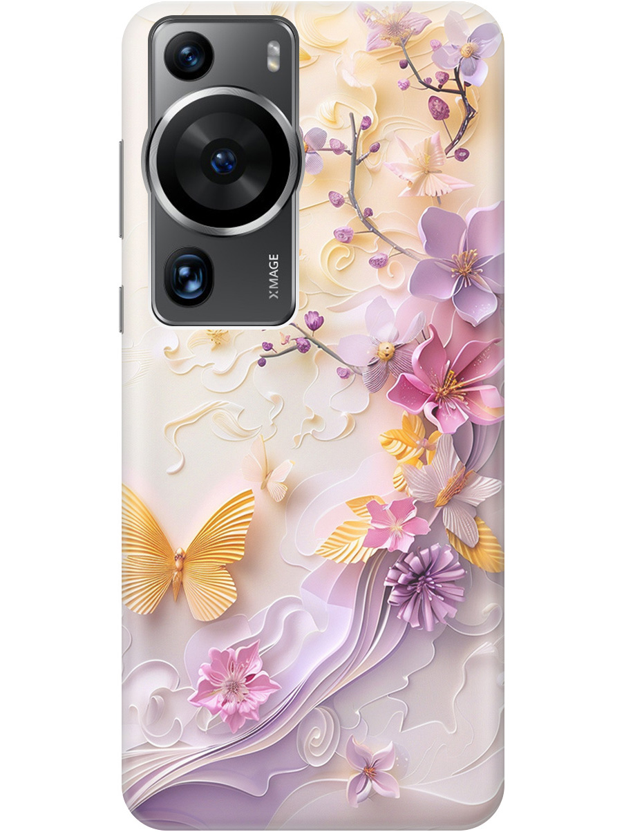 

Силиконовый чехол на Huawei P60 Pro с принтом "Оранжевые бабочки", Прозрачный;белый;оранжевый;фиолетовый, 772620823