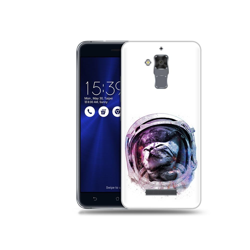 

Чехол MyPads Tocco для Asus ZenFone 3 Max (ZC520TL) кот в шлеме, Прозрачный, Tocco