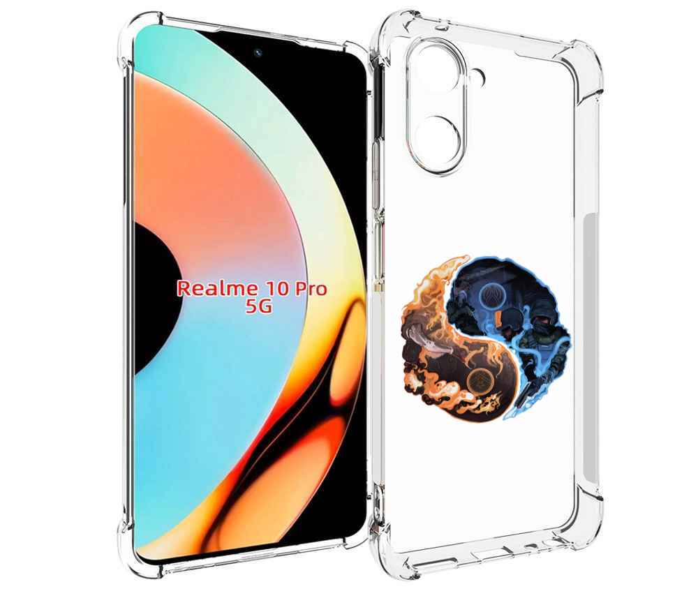 

Чехол бампер MyPads кс-го-инь-янь для Realme 10 Pro противоударный, Прозрачный, Tocco