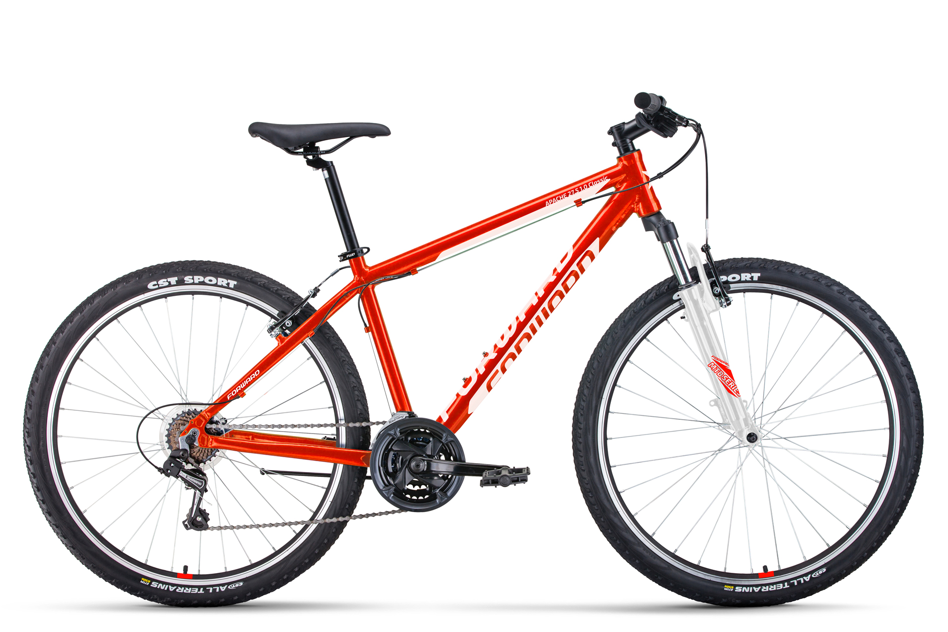 Горный велосипед Forward Apache 27.5 1.0 Classic, год 2022, Красный-Белый, ростовка 17
