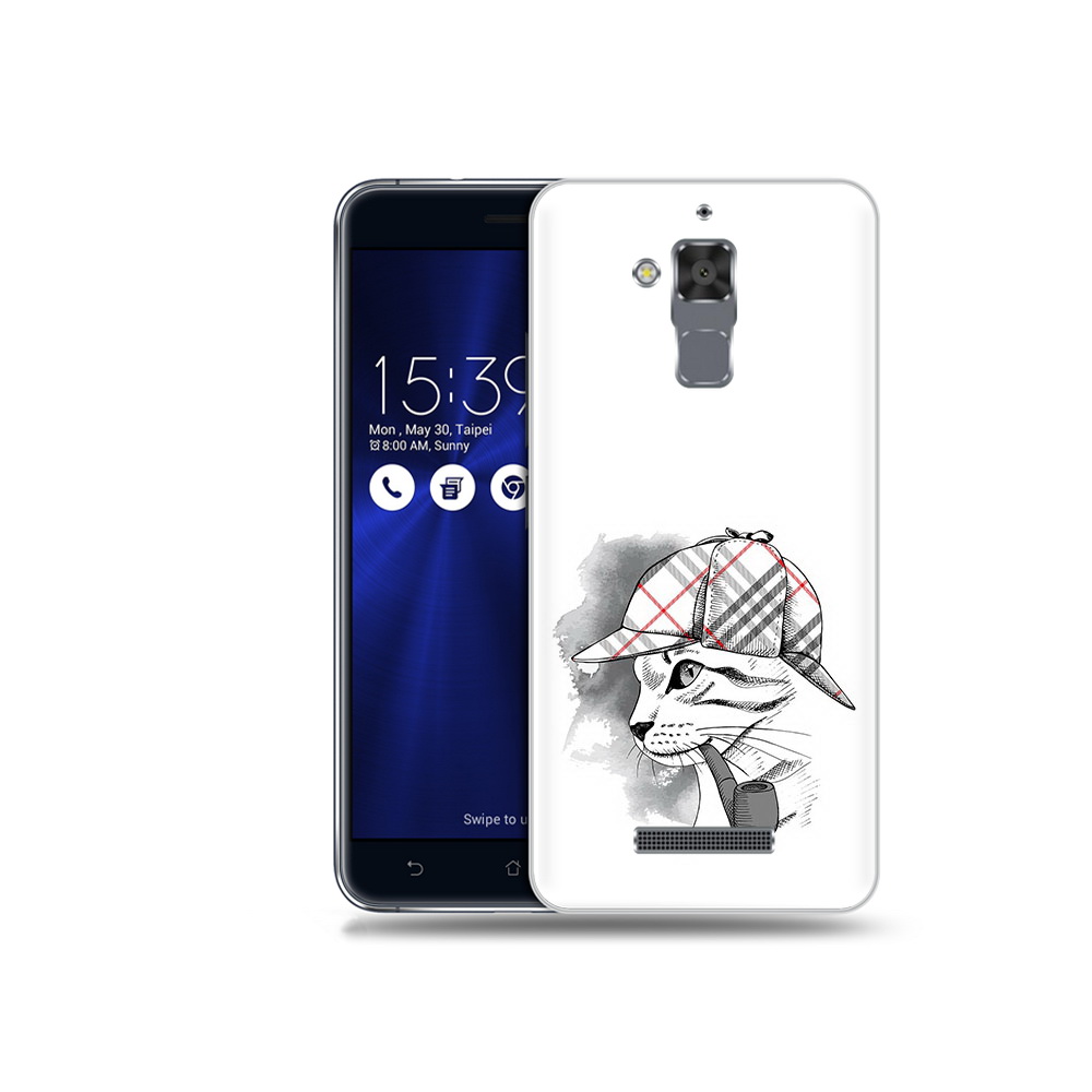 

Чехол MyPads Tocco для Asus ZenFone 3 Max (ZC520TL) кошка с трубкой, Прозрачный, Tocco