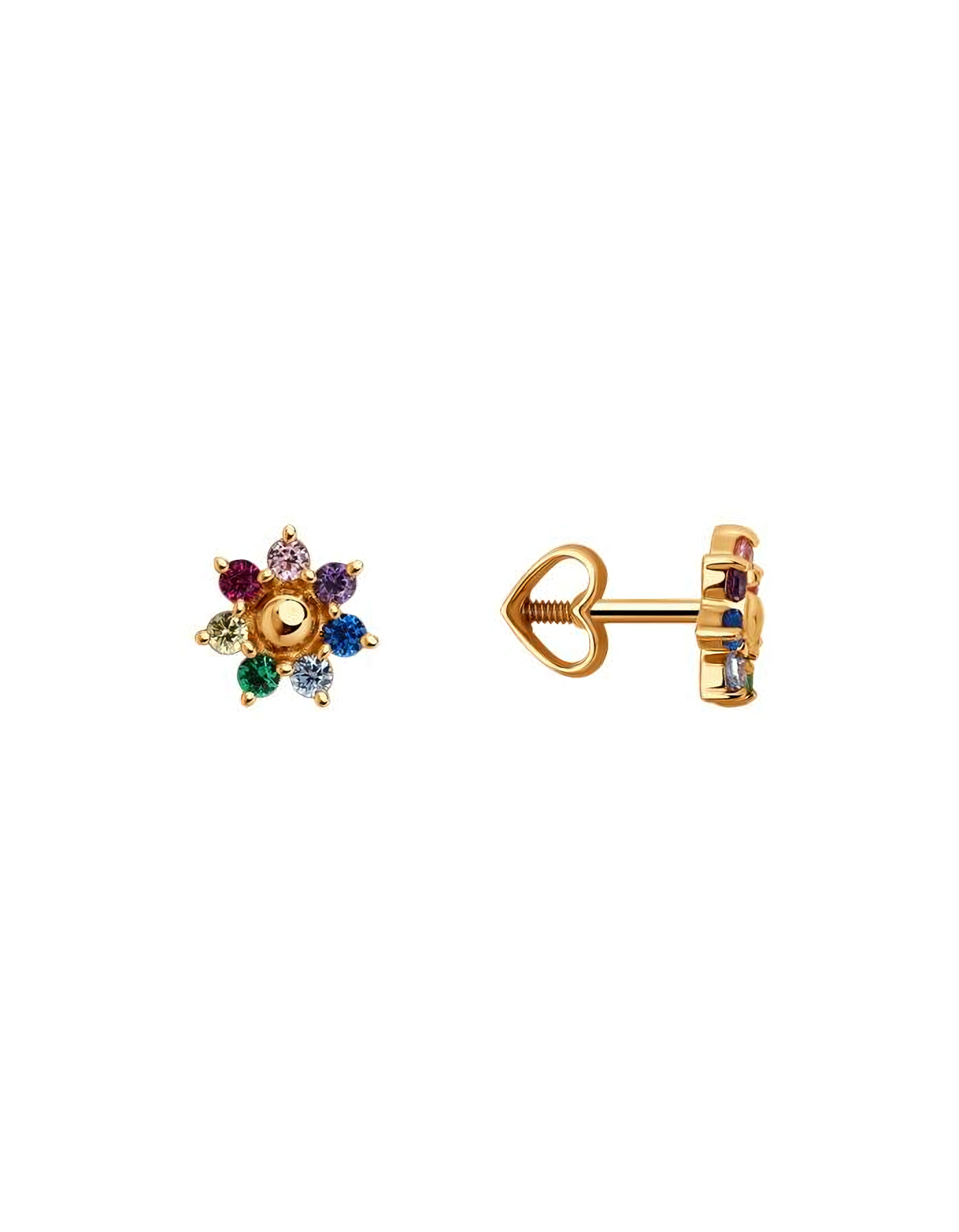 

Серьги пусеты из золота TEO MAORI 8200367, рубин искусственный, 8200367