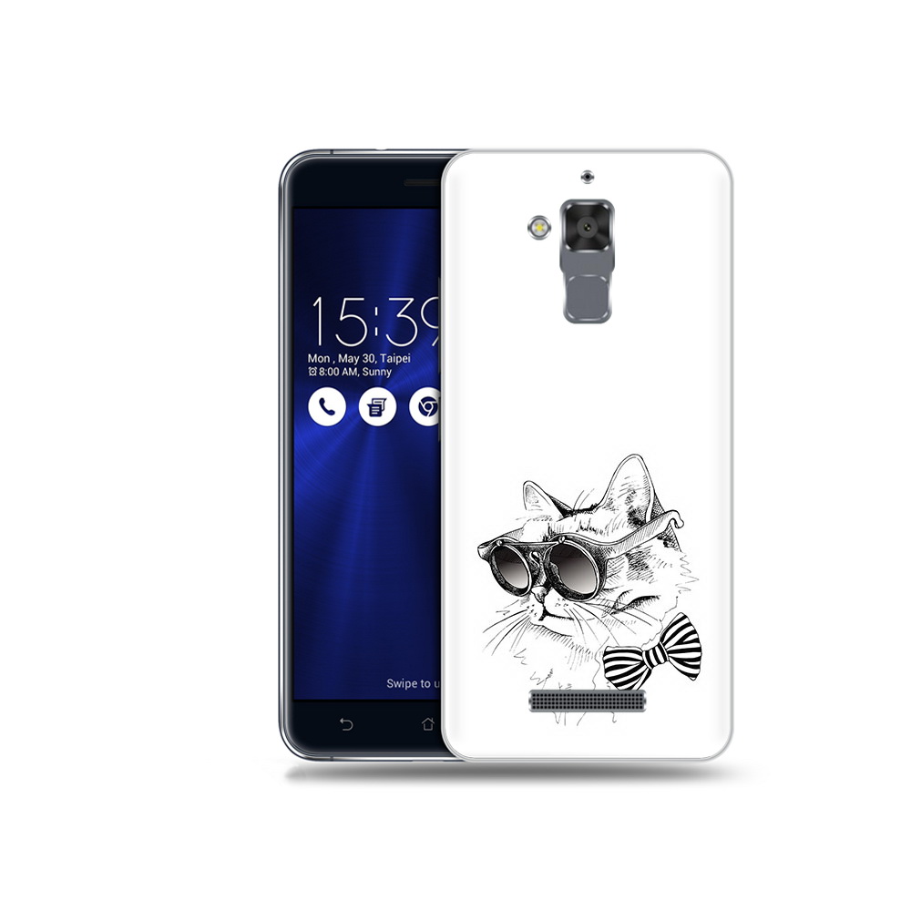 

Чехол MyPads Tocco для Asus ZenFone 3 Max (ZC520TL) крутая кошка в очках, Прозрачный, Tocco