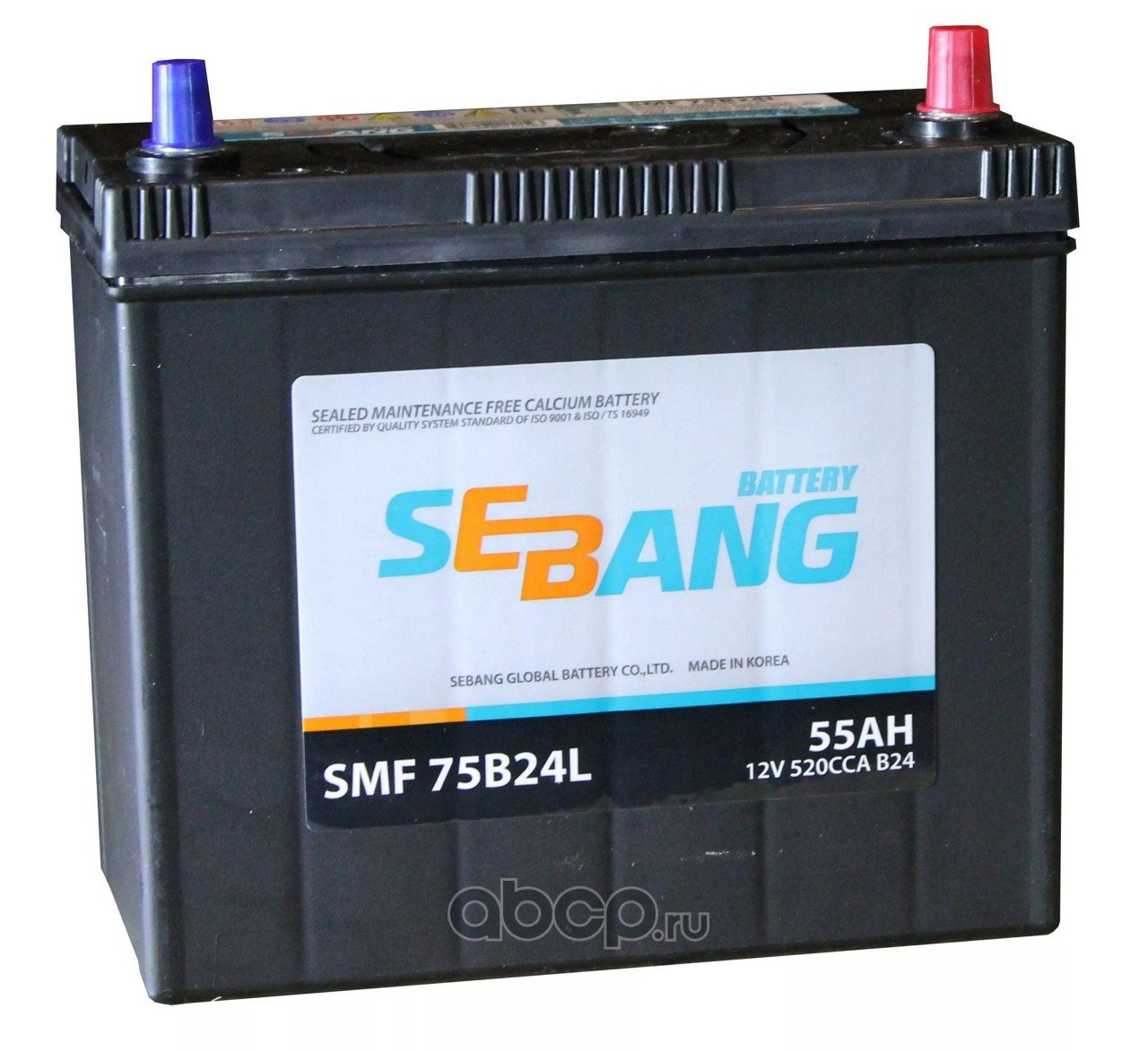 Аккумулятор Sebang Smf 55 А/Ч Обратная R En 520a, 238x129x225 75b24l Smf 75b24l SEBANG ар